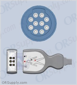 3-Lead ECG Cable with 10-Pin Female Monitor Connector and Tru-Link AHA Patient Connectors