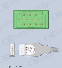 3-Lead ECG Cable with GE/Marquette Connector and Safety DIN AHA Patient Connectors