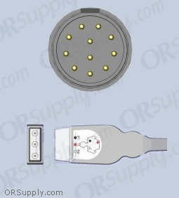 Nihon Kohden ECG Cable, 3-Lead AHA