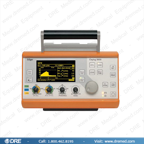  Drager Oxylog 3000 Plus Transport Ventilator